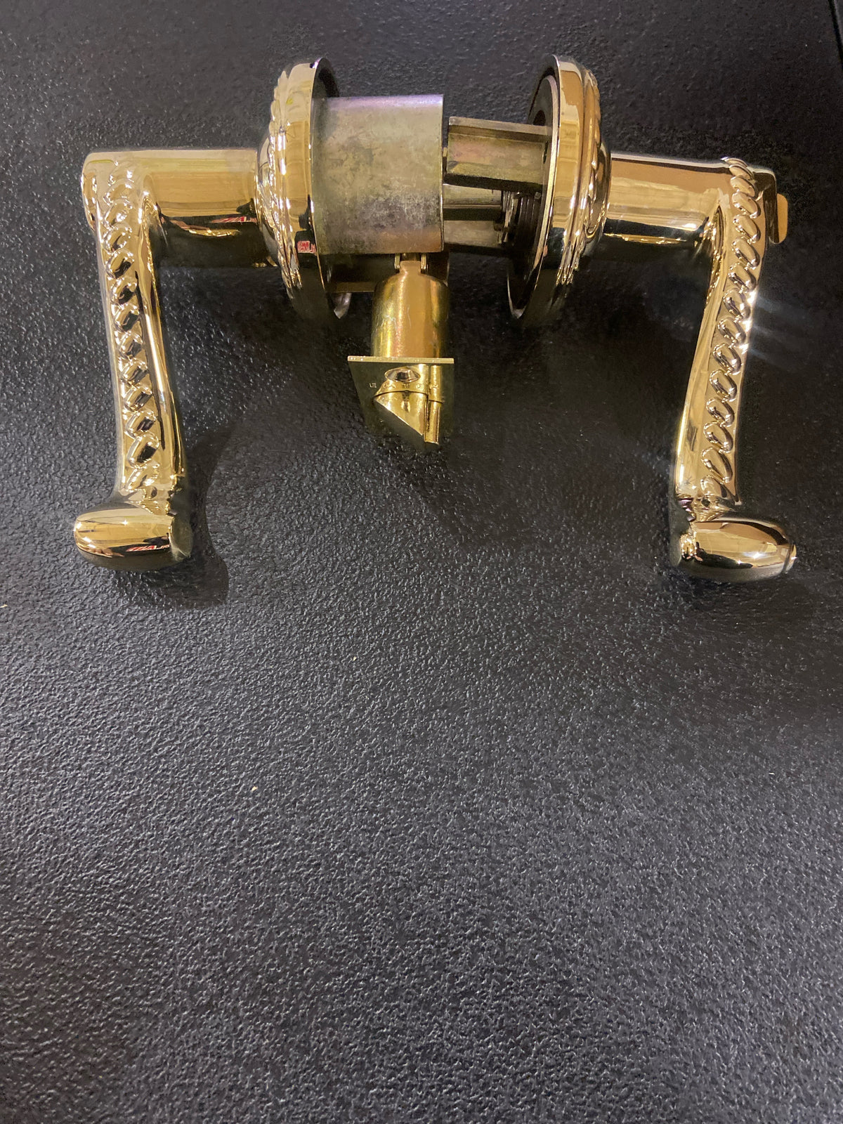 Emtek 510RLPVD (Right Hand) Rope Lever Single Cylinder Keyed Entry Designer Brass Leverset - Polished Brass