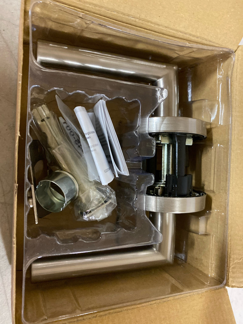 Kwikset 730MILRDT-15 Milan Privacy Door Lever Set with Round Rose - Satin Nickel