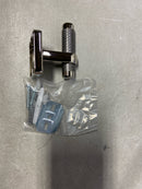 Amerock null Esquire Polished Nickel/Gunmetal Set: 6-5/16 in. Bar Pull, 2-5/8 in. Knob, 24 in. Towel Bar, Towel Ring and Robe Hook