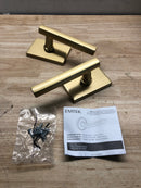 Emtek 5052FRLUS4LH Freestone Left Handed Non-Turning Two-Sided Dummy Door Lever Set with Modern Rectangular Rose from the Urban Modern Collection - Satin Brass