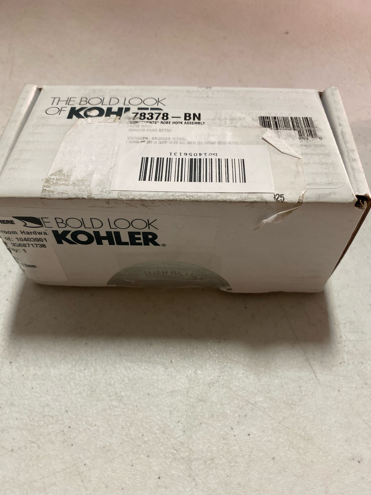 Kohler 78378-BN Components J-Hook Robe/Towel Hook in Vibrant Brushed Nickel