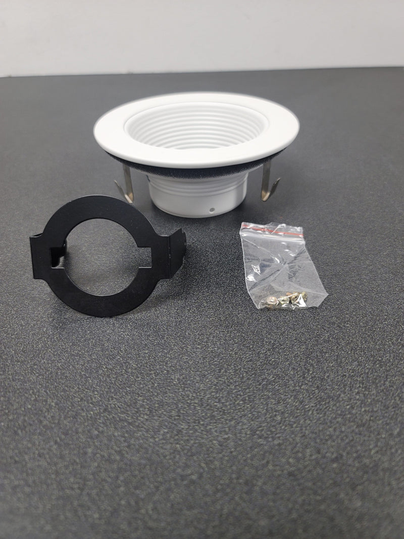 Nora Lighting 4" Baffle Recessed Trim with Metal Ring - White / White