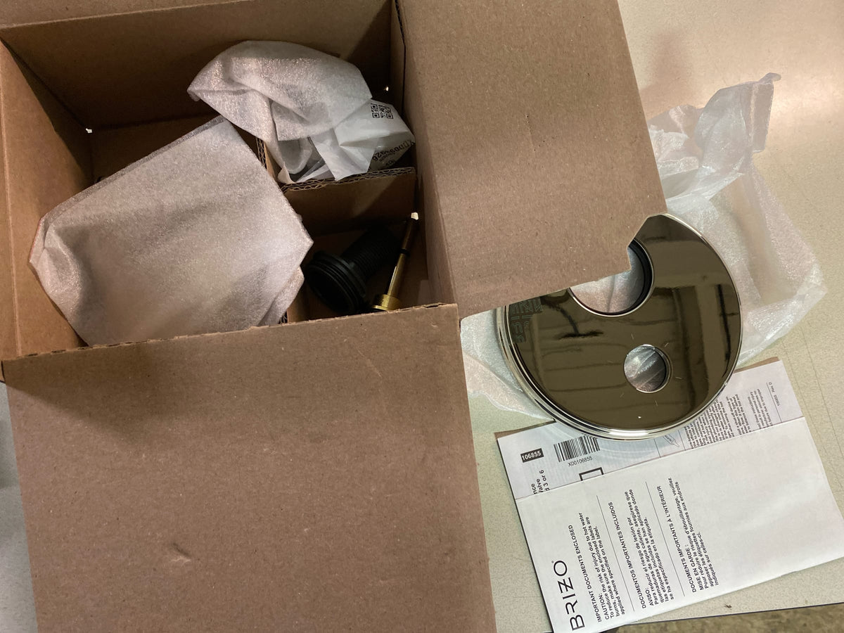 Brizo T75P676-PNLHP Invari Pressure Balanced Valve Trim with Integrated 6 Function Diverter for Three Shower Applications - Less Rough-In and Handles - Brilliance Polished Nickel