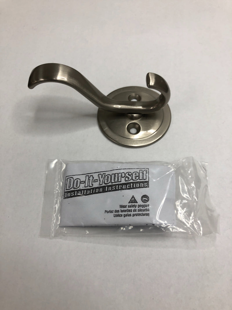 Liberty Hardware B42307J-SN-C Swooping Coat and Hat Hook with Round Base - Satin Nickel