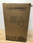 The Great Outdoors 72481-143C Marquee Single Light 17" Tall Outdoor Wall Sconce with Seedy Glass Shade - Oil Rubbed Bronze / Gold