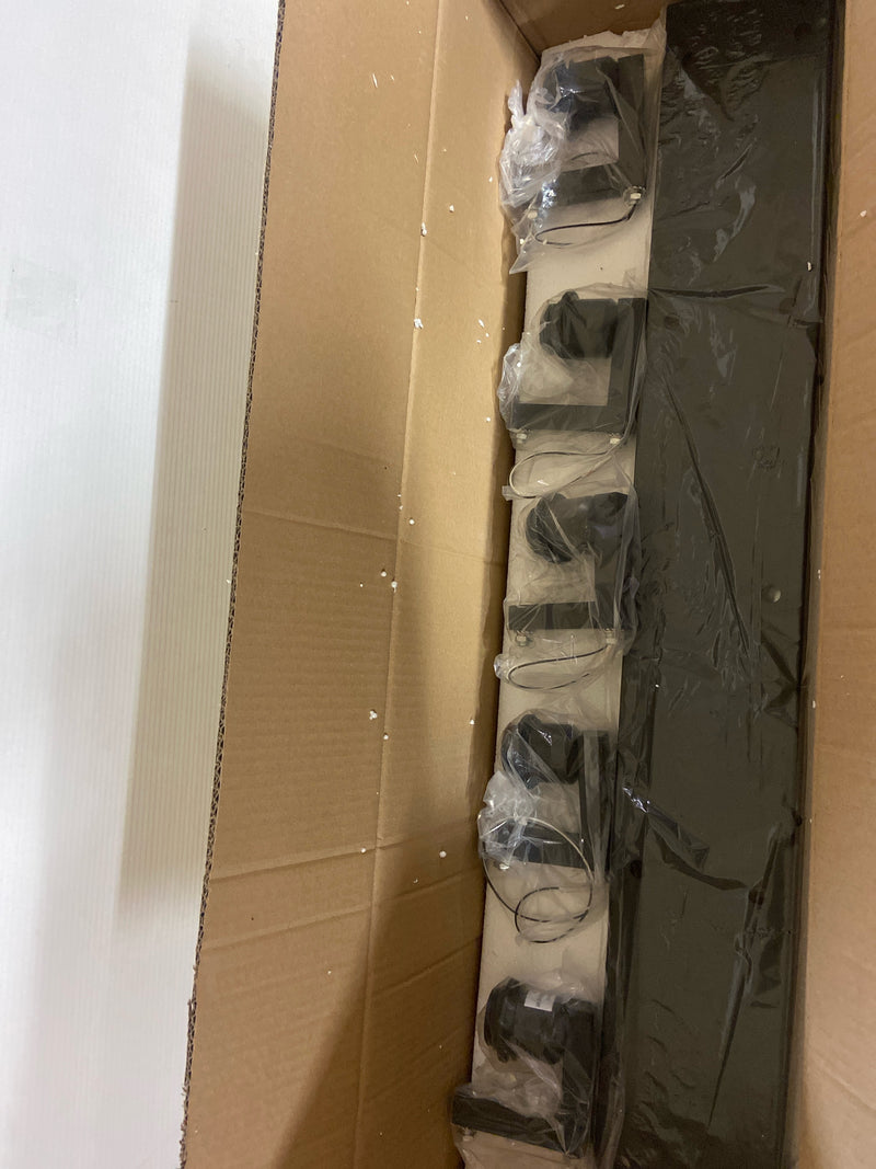 Edislive 81010000057108 Orillia 35.4 in. 5-Light Black Bathroom Vanity Light with Crystal Shades