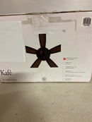 MINKA-AIRE F695-BNK Kafé 52" 5-Blade Ceiling Fan in Burnished Nickel Finish with Seashore Grey Blades