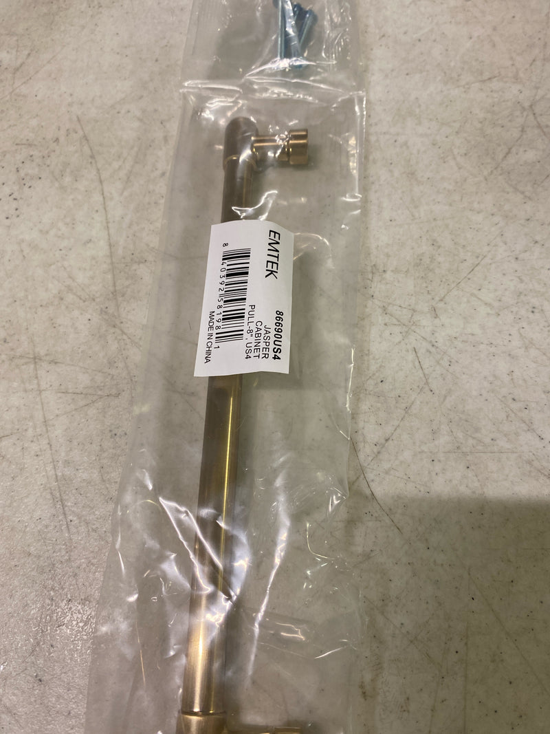 Emtek 86690US4 Jasper 8 Inch Center to Center Bar Cabinet Pull from the Industrial Modern Collection - Satin Brass