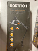 Bostitch Office VLF100 LED Swing Arm Desk Lamp with Clamp Mount, 36" Reach, Includes LED Bulb,Black