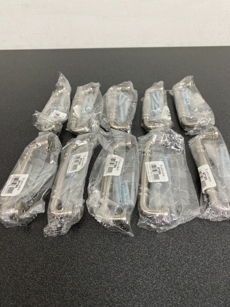 Rusticware 971SN-10PACK Contemporary 4" Center to Center Handle Double Knuckle Cabinet Pull - 10 Pack - Satin Nickel