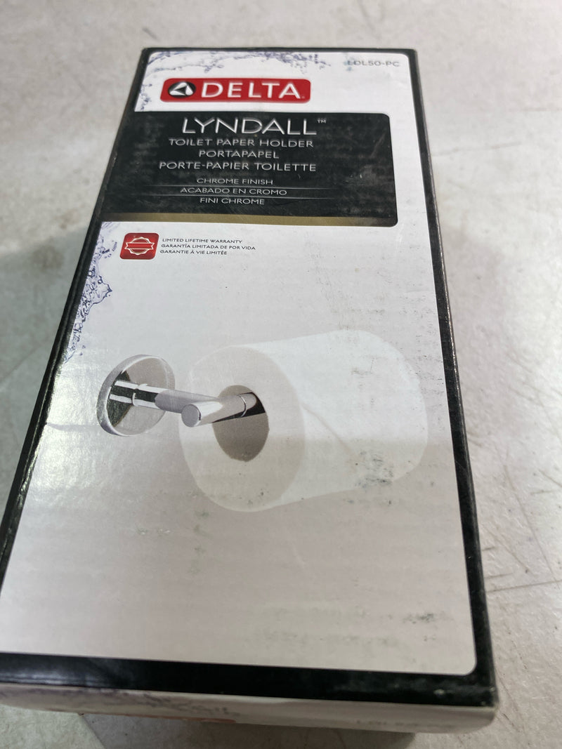 Delta LDL50-PC Lyndall Wall Mount Single Post Toilet Paper Holder Bath Hardware Accessory in Polished Chrome