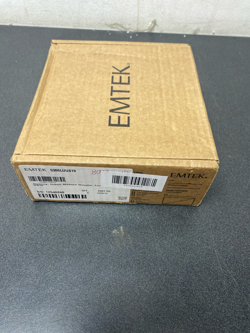 EMTEK Urban Modern Rosette Dummy, Pair with Matching Finish Luzern Lever - Choice of 7 Finishes - 5306LUUS19 - Flat Black (US19)