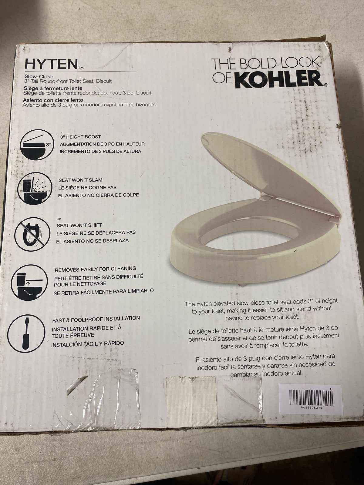 Kohler K-25876-96 Hyten Round Toilet Seat with Quick Release - Biscuit