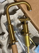 Kohler K-14406-3-2MB Purist 1.2 GPM Widespread Bathroom Faucet with Pop-Up Drain Assembly - Vibrant Brushed Moderne Brass