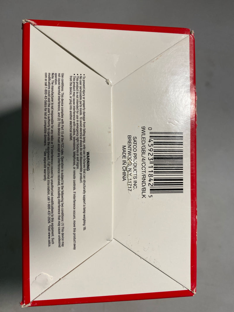 Satco Lighting S11842 LED Canless Recessed Light 4.5" Adjustable Recessed Trim- IC Rated and Airtight - Black