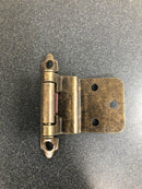 Hickory Hardware P143-AB Partial Inset Traditional Cabinet Door Hinge with Self Closing Function (Package of 2) - Antique Brass