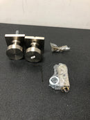 Kwikset 730PSKSQT-15 Pismo Privacy Door Knob Set with Square Rose - Satin Nickel