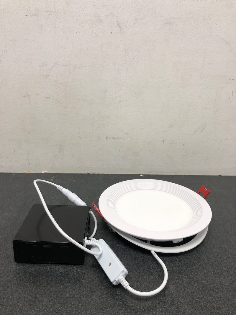 Commercial electric 91477 Ultra Slim Integrated LED 6 in Round Adj Color Temp Canless Recessed Light for Kitchen Bath Living rooms, White