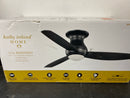 Kathy ireland KICF532 Redondo 52 in. Covered Outdoor Matte Black Ceiling Fan with Remote and Integrated Adjustable Color Temperature LED Light