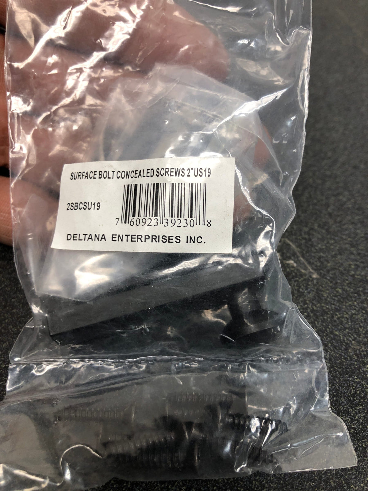 Deltana 2SBCS19 2" Concealed Screw Surface Bolt - Black