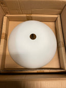 Forte Lighting 2697-03-32 3 Light 17" Wide Semi-Flush Bowl Ceiling Fixture with White Glass Shade - Antique Bronze