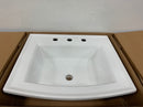 Kohler K-2356-8-0 Archer 22-5/8" Drop In Bathroom Sink with 3 Holes Drilled and Overflow - White