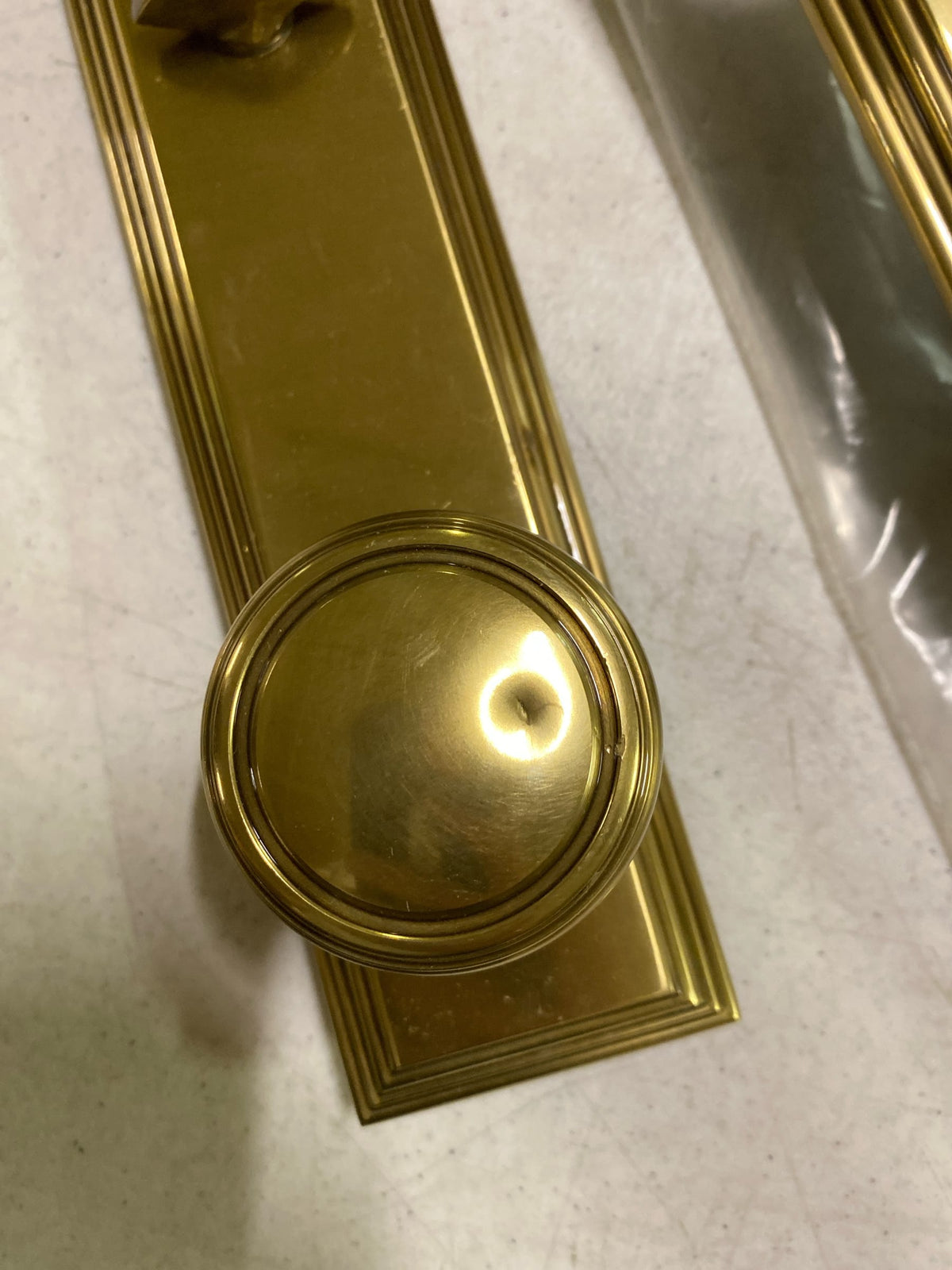 Emtek 4212NWUS7 Melrose Full Plate Single Cylinder Keyed Entry Handleset with Norwich Interior Knob - French Antique
