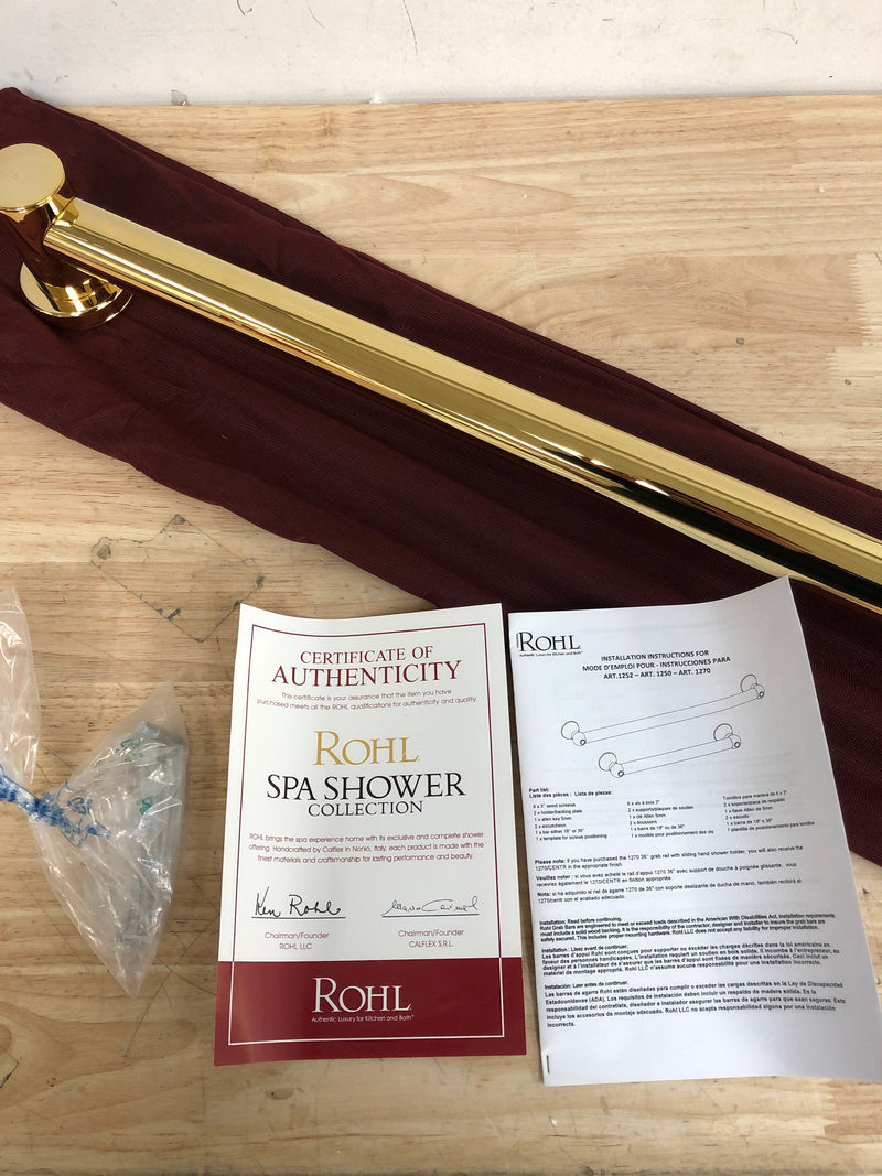 Rohl 1267IB Lombardia 36" Grab Bar - Italian Brass