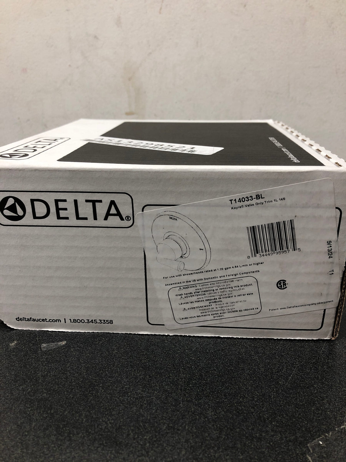 Delta T14033-BL Kayra Monitor 14 Series Single Function Pressure Balanced Trim Only - Less Rough-In Valve - Matte Black