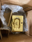 Premium Quality Mid-Century Pocket Door Privacy Lock Set in Polished Brass