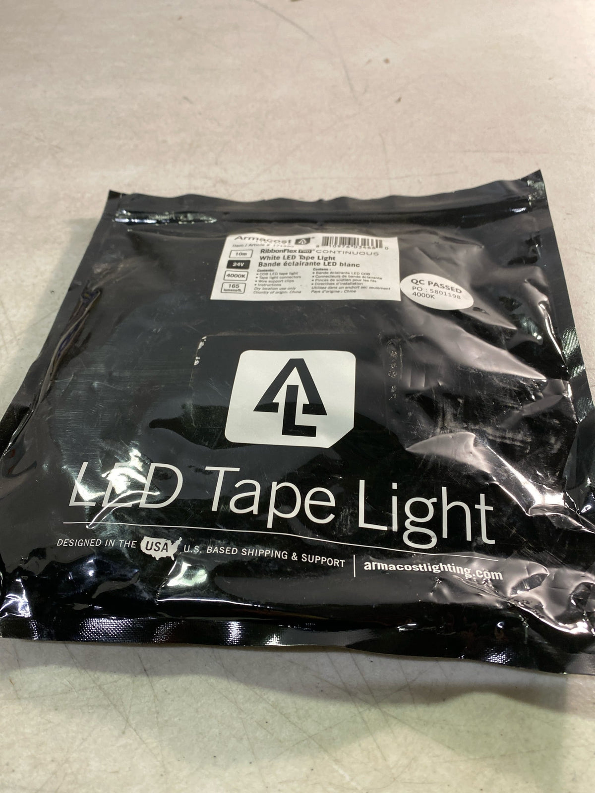 Armacost lighting 171350 RibbonFlex Pro 24-Volt White COB 32.8 ft. Dimmable Cuttable Integrated LED Strip Light Tape 4000K 165 Lumen/Ft
