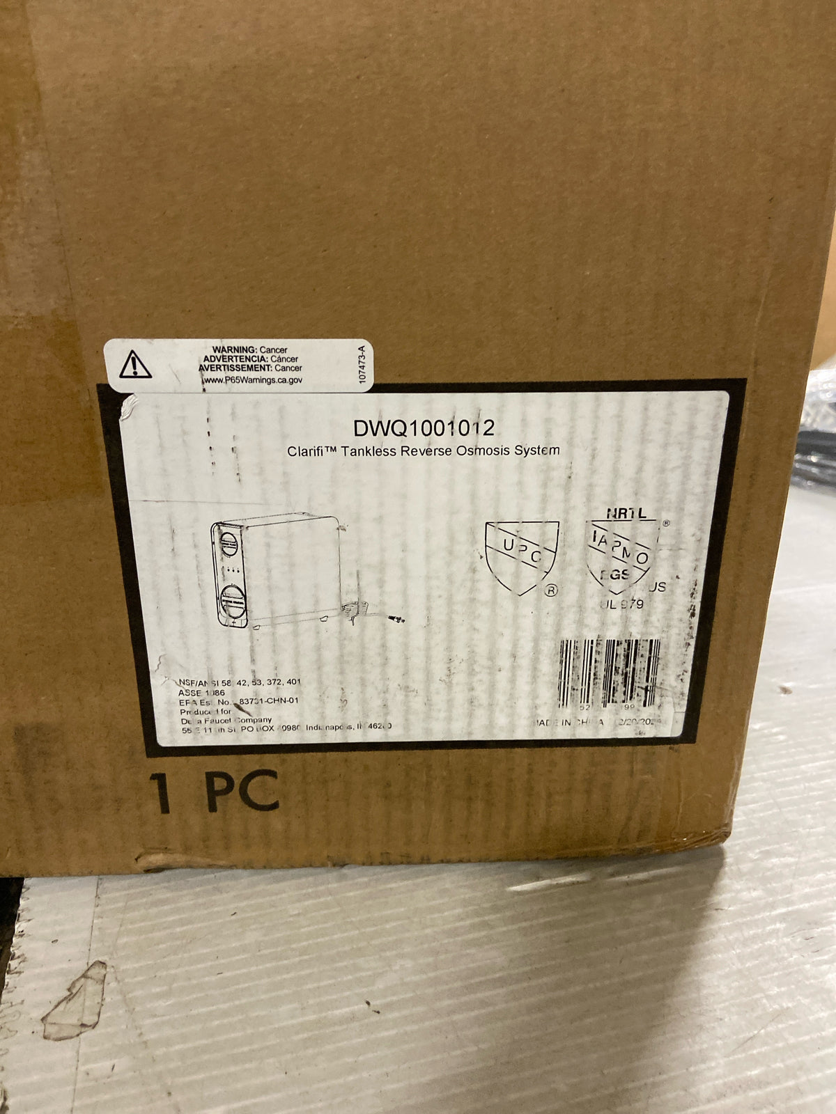 Delta DWQ1001012 Clarifi Tankless Under Sink 6-Stage Reverse Osmosis Filter System - Less Faucet - N/A
