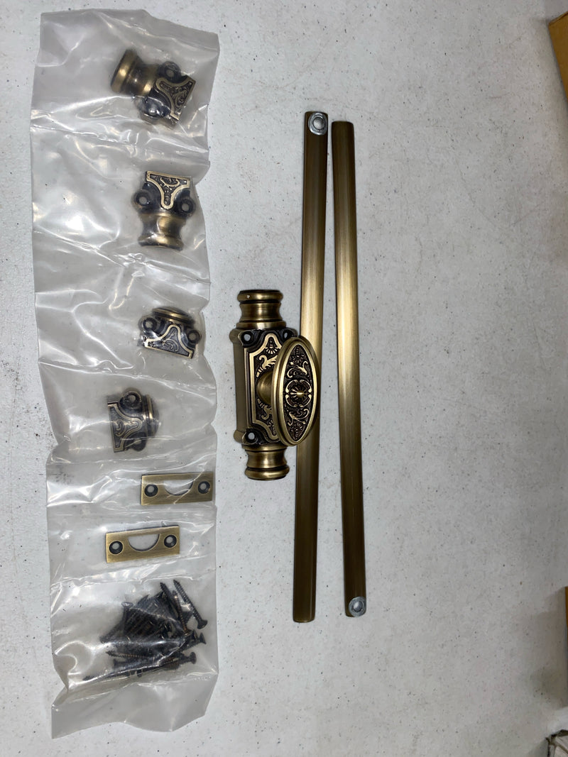 Signature Hardware 560243 Helmina 2 Inch Tall Cabinet Cremone Security Bolt - Antique Brass