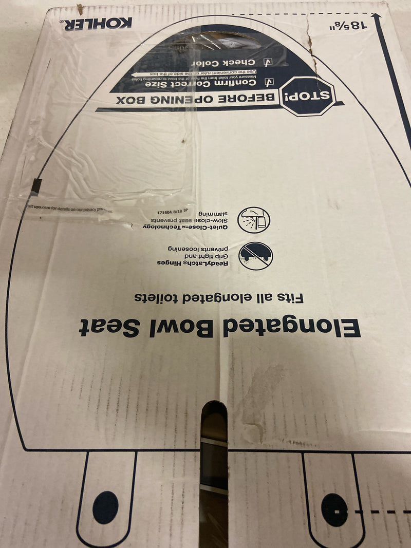 Kohler 28004-0 Drift Elongated ReadyLatch Quiet-Close Toilet Seat in White