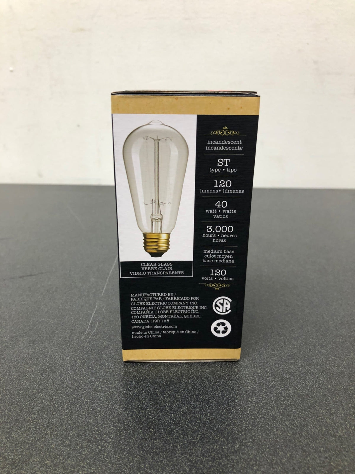 Globe Electric 01324 40W Vintage Edison S60 Squirrel Cage Incandescent Filament Light Bulb, E26 Base, 145 Lumens