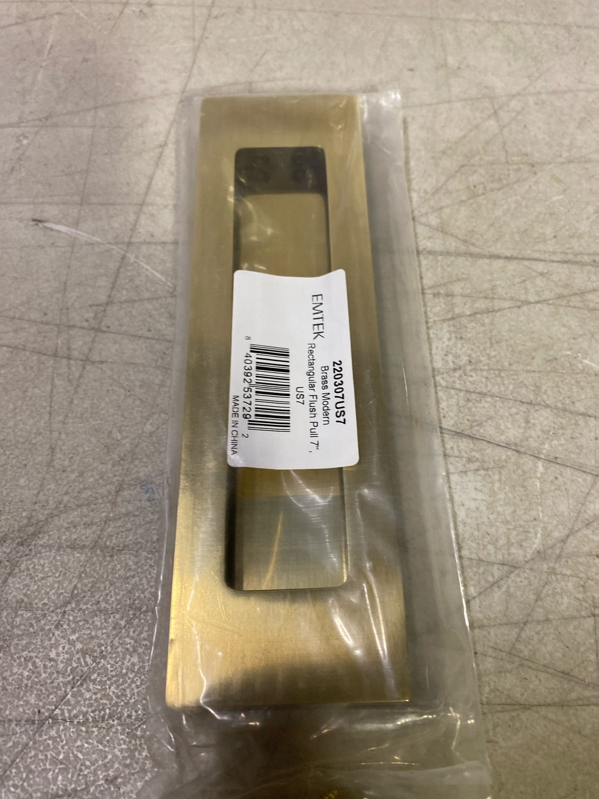 Emtek 220307US7 Modern Rectangular 7 Inch Tall Rectangular Flush Door Pull - French Antique