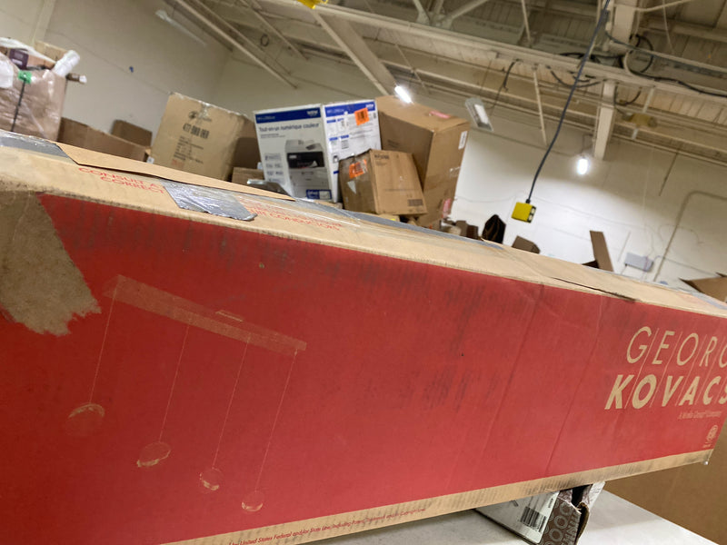 George Kovacs P1444-077-L Silver Slice 4 Light LED Pendant, 30 Watt LED, Chrome