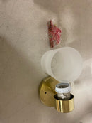 Westinghouse 6126400 Sylvestre 8" Tall Bathroom Sconce with Frosted Glass Shade - Champagne Brass - Champagne Brass