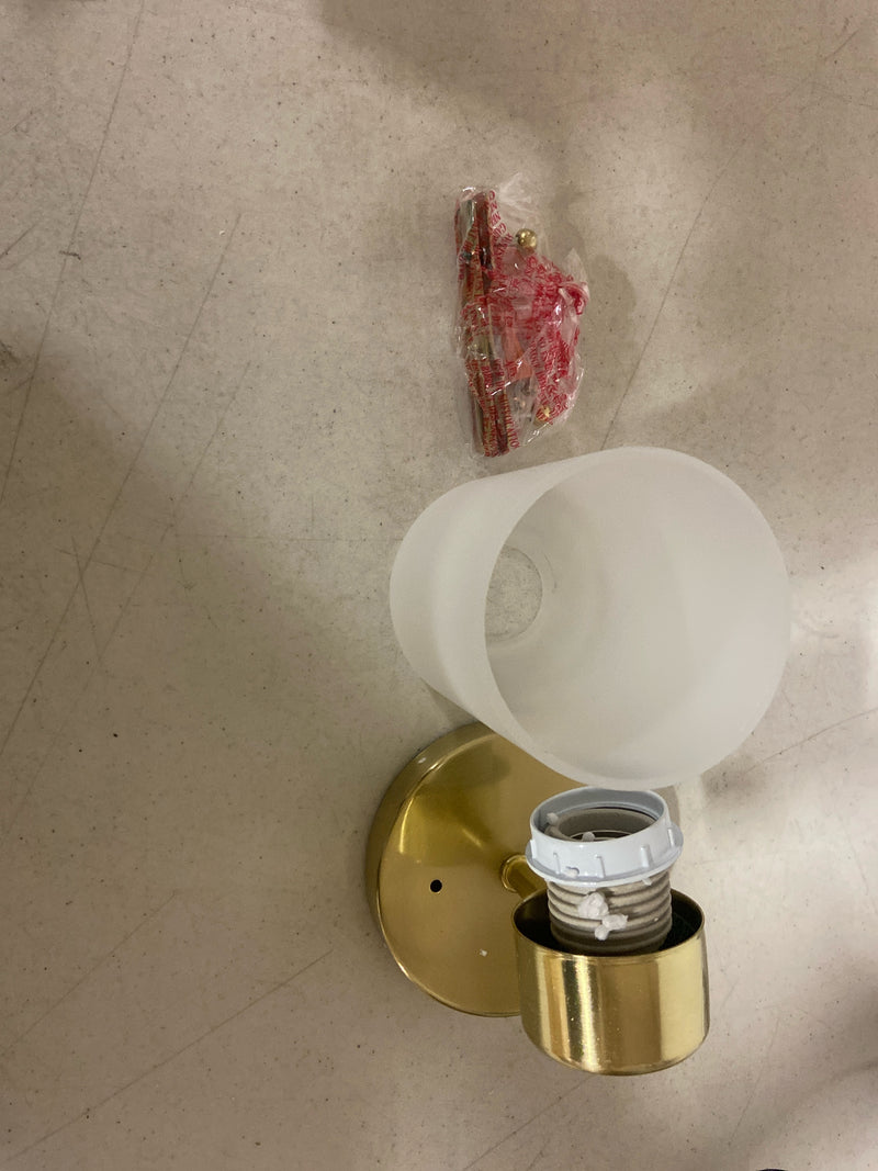 Westinghouse 6126400 Sylvestre 8" Tall Bathroom Sconce with Frosted Glass Shade - Champagne Brass - Champagne Brass