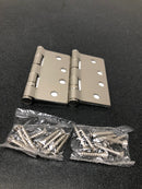 Emtek 94014US14 4" x 4" Steel Heavy Duty Ball Bearing Square Corner Hinges - Pair - Polished Nickel