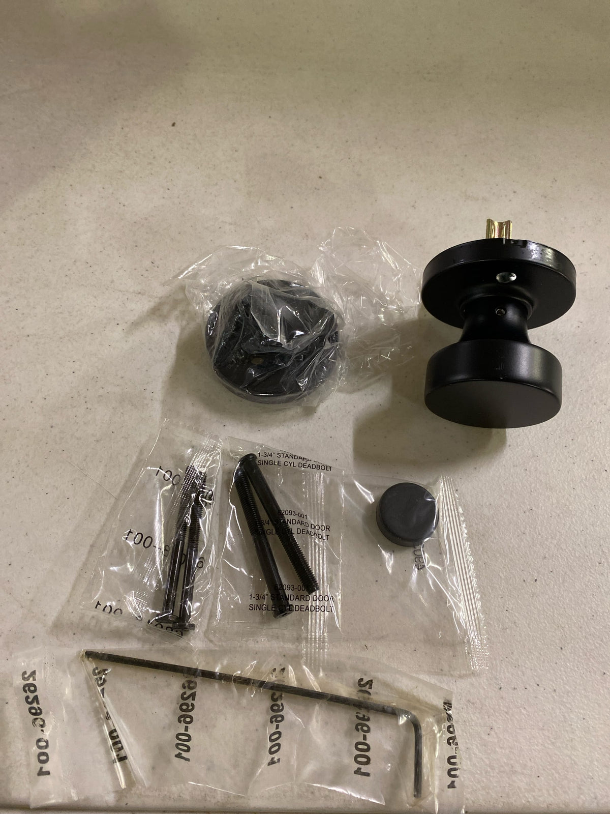 Kwikset 966PSKRDT-514.UNIV Pismo Knob Single Cylinder Interior Pack with Round Rose for Handlesets - Matte Black