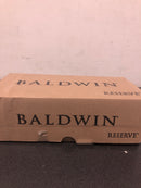 Baldwin PVCONCFR190 Contemporary Privacy Door Knob Set with 5 Inch Rectangle Rose from the Reserve Collection - Satin Black