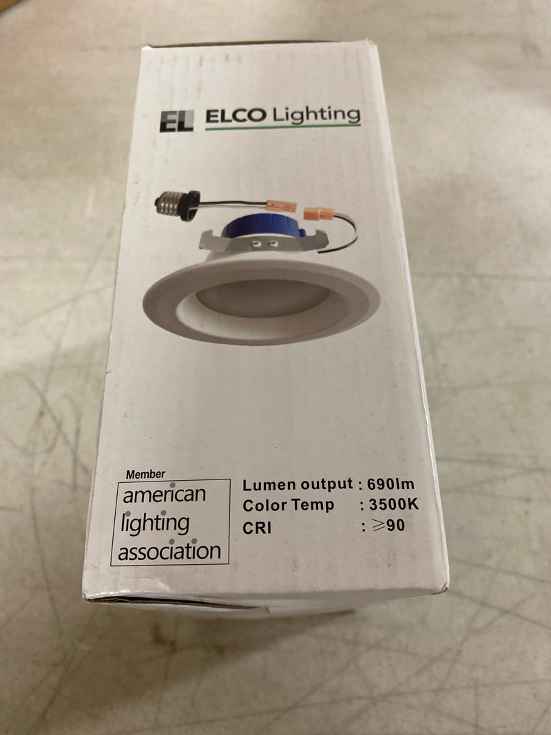 Elco EL41535 4" Integrated LED Reflector Recessed Trim - 800 Lumens 3500 Kelvin - White