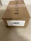 Baldwin ENSQUCFR150 Square Single Cylinder Keyed Entry Door Lever Set with 5 Inch Rectangle Rose from the Reserve Collection - Satin Nickel