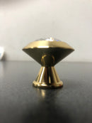 Alno C214-CLR/PB Crystal Series 1.25" Luxury Solid Brass Cabinet Knob with Swarovski Crystal Center - Polished Brass