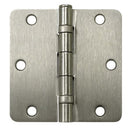 Deltana S35R4BB15 3.5" x 3.5" Ball Bearing 1/4" Radius Corners Mortise Hinge - Pair - Satin Nickel