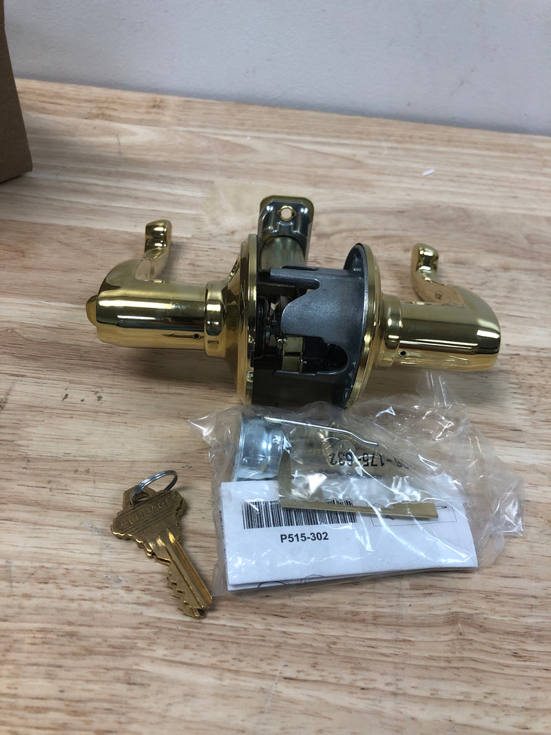 Schlage F51A Flair Keyed Entry Lock C Keyway with 16211 Latch 10063 Strike Lifetime Brass Finish