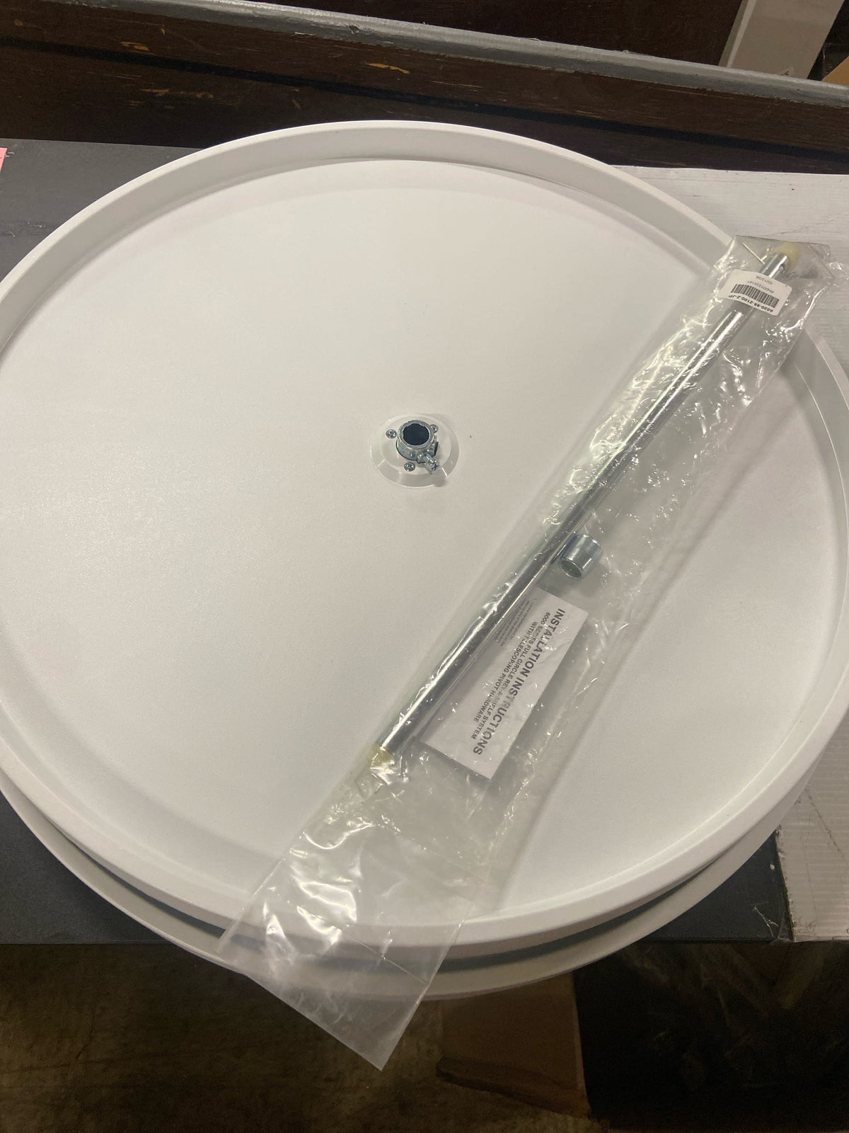 Rev-A-Shelf 28" Dual Full Circle Lazy Susan Organizer for Upper Corner Kitchen Cabinets, Plastic Home Storage 2 Tier Shelves, White, 6012-28-11-52