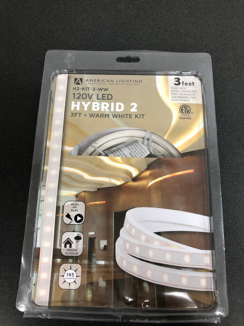 American Lighting H2-KIT-3-WW Hybrid 2 36" Long LED 120V Tape Light Kit - Warm White