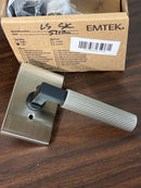 Emtek Knurled L-Square LH Passage Door Lever 5112US19.LSUS19.KNUS19.RH